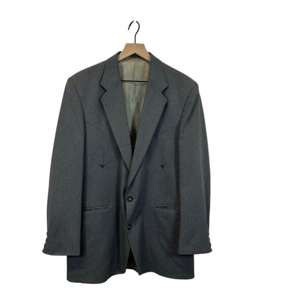 Circle S Vintage Western‎ Blazer 42L Gray Cowboy USA Sport Coat americana style